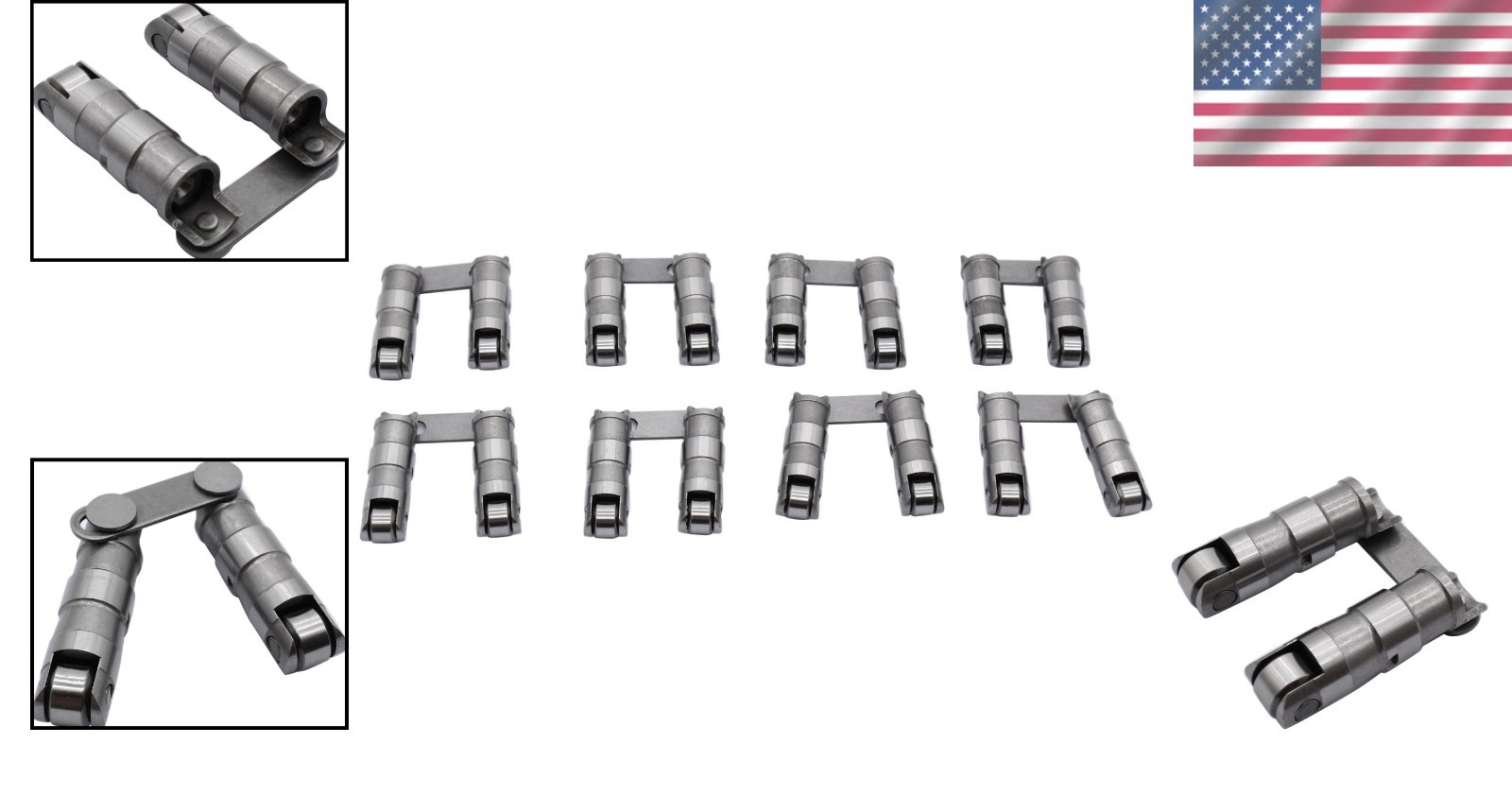 Chevy SBC 350 Hydraulic Roller Lifters with Vertical Link Bar – Durable Design