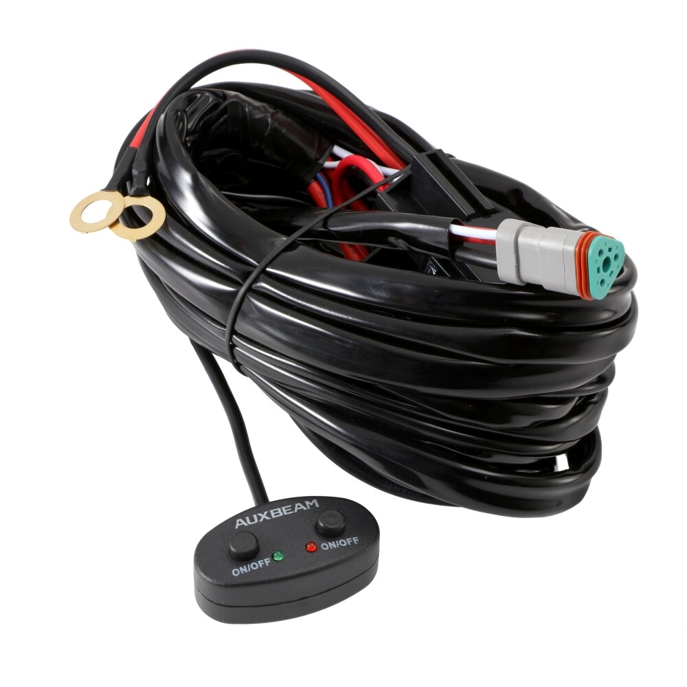 6-LED Pod Light Power Wiring Harness Kit with 40A Fuse and Relay 3 PIN DT Plug