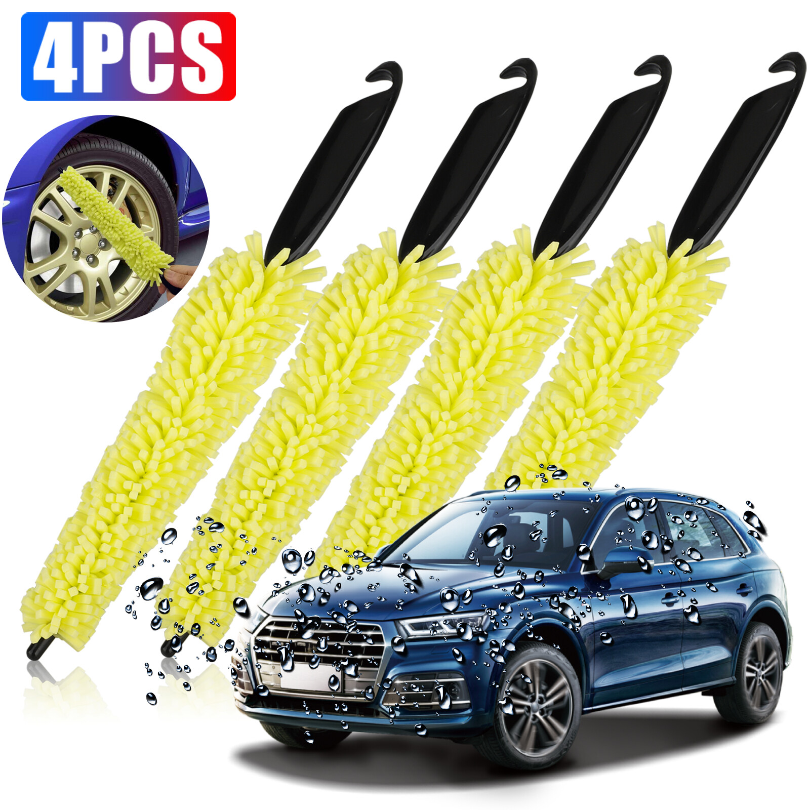 4Pcs/Set Car Cleaning Detailing Brush Tire Rim Washing Tools Scrub Wheel Cleaner