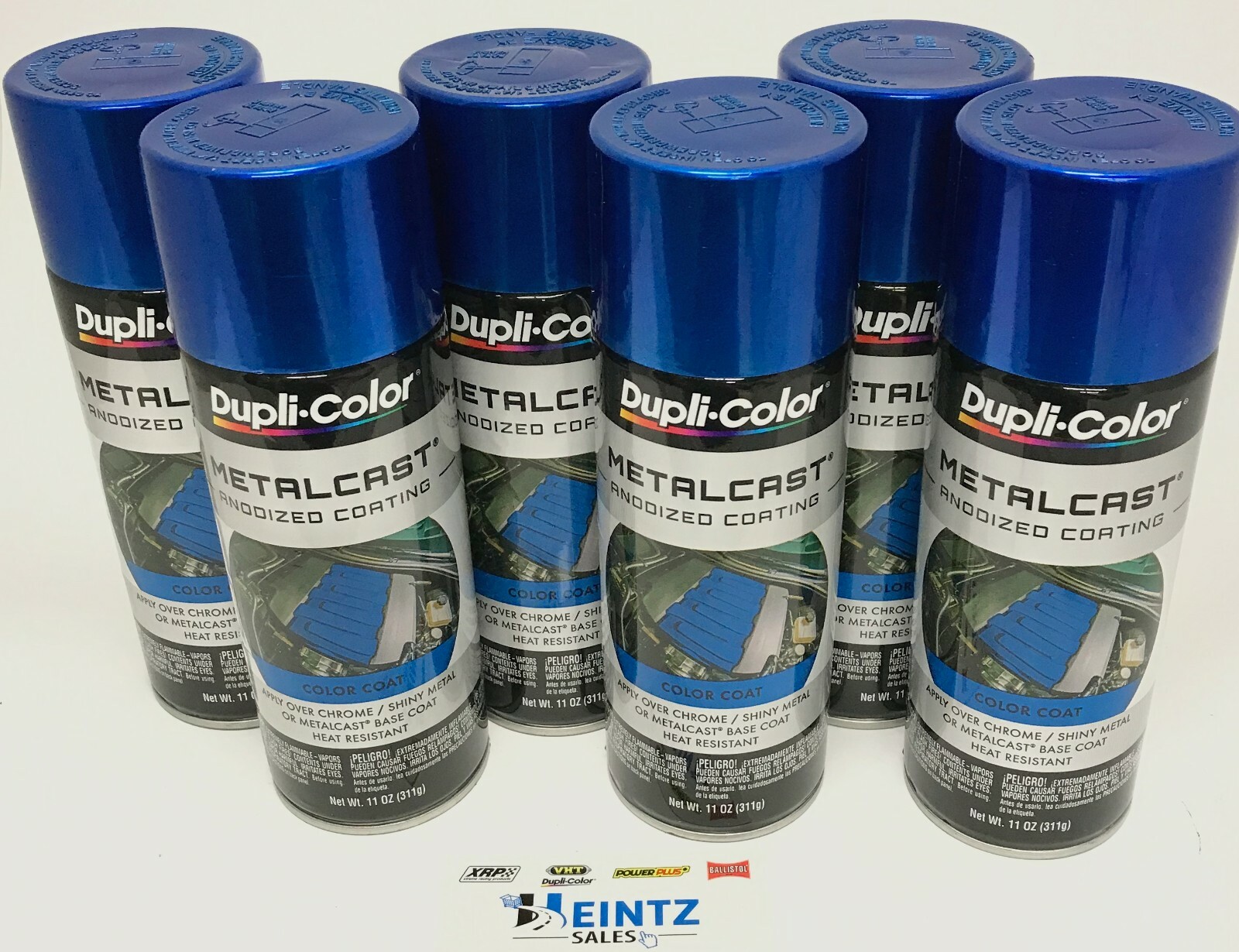 Duplicolor MC201-6 PACK MetalCast Blue Anodized Heat Resistant Coat-11oz Aerosol