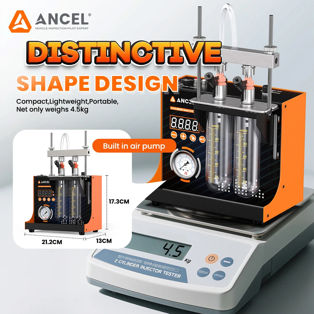 Ancel ANJ400 Fuel Injector Cleaner Ultrasonic Fuel Injectors Tester Machine Kit