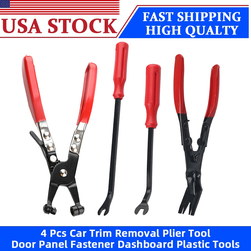 Car Trim Clip Upholstery Removal Tool Door Panel Fastener Pin Pliers 4Pcs set US