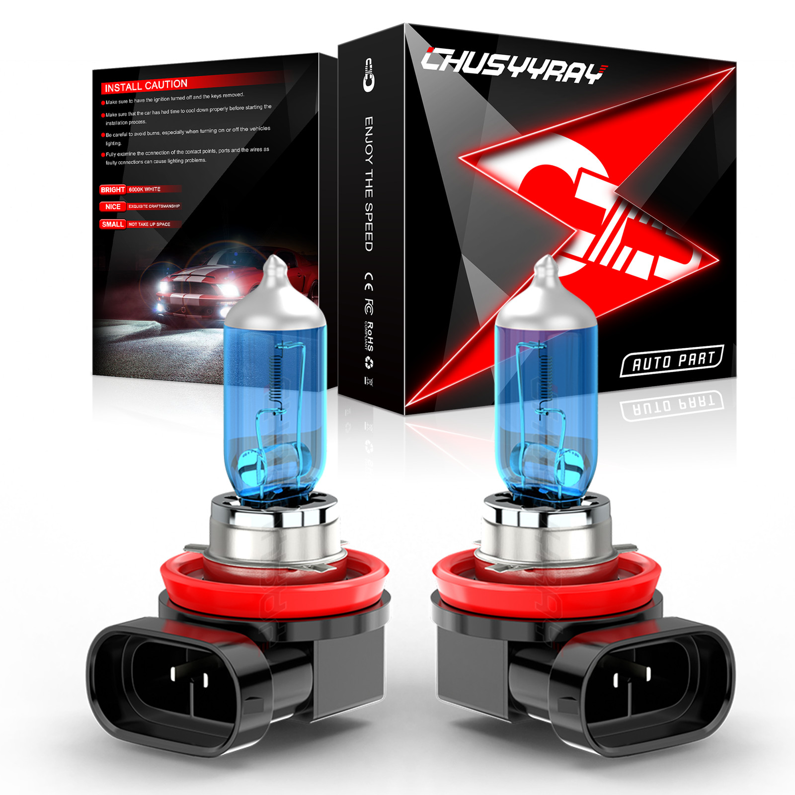 Halogen Headlight H11 Low Beam Bulbs Combo For Chevy Silverado 1500 2500HD 07-15