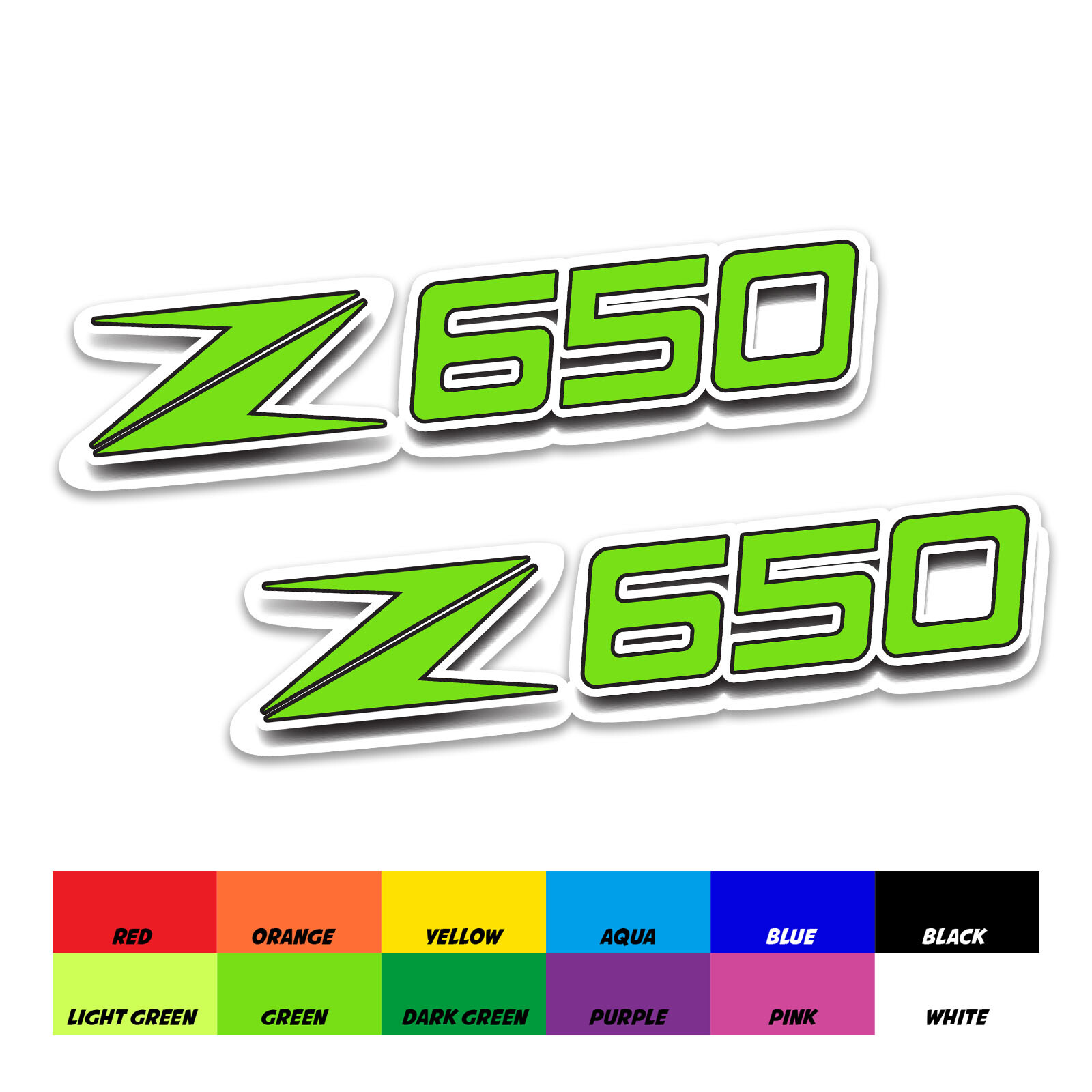 8cm GREEN Fairing Sticker Decal Letter Motorcycle For Kawasaki Z650