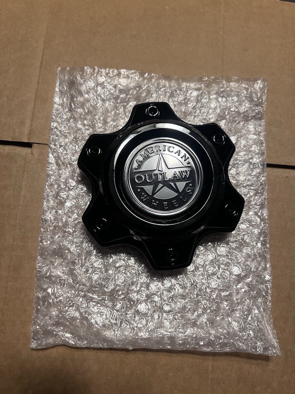 NEW American Outlaw Wheels Gloss Black Wheel Rim Center CAP066-СА *BROKEN CLIP *