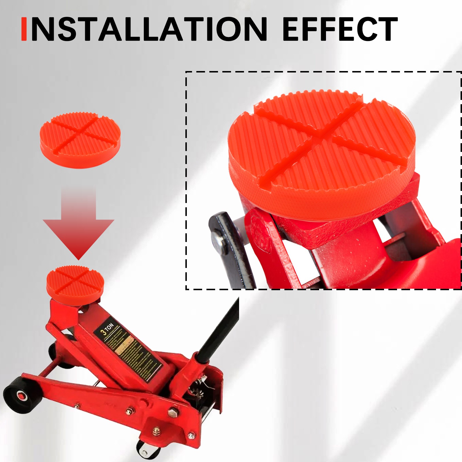 2Pcs Floor Slotted Jack Pad Pinch Weld Adapter Car Lift Frame Rail Guard Red