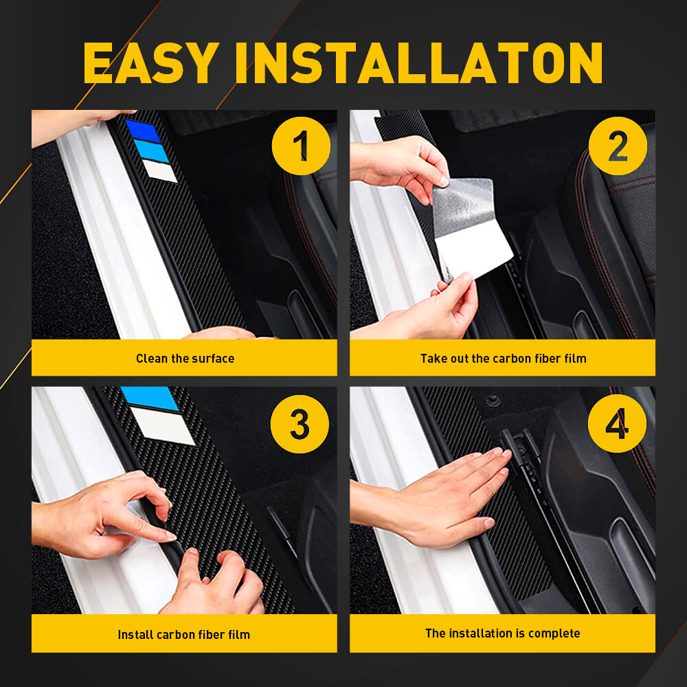 4X For Toyota Car Accessories Door Sill Protector Scuff Plate Panel Step Covers