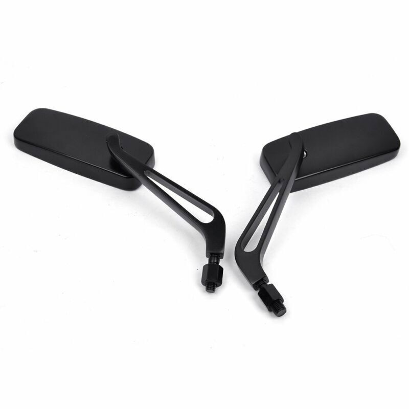 8mm 10mm Rectangle Motorcycle Rear View Mirrors Black For Honda Ruckus 50 NPS50