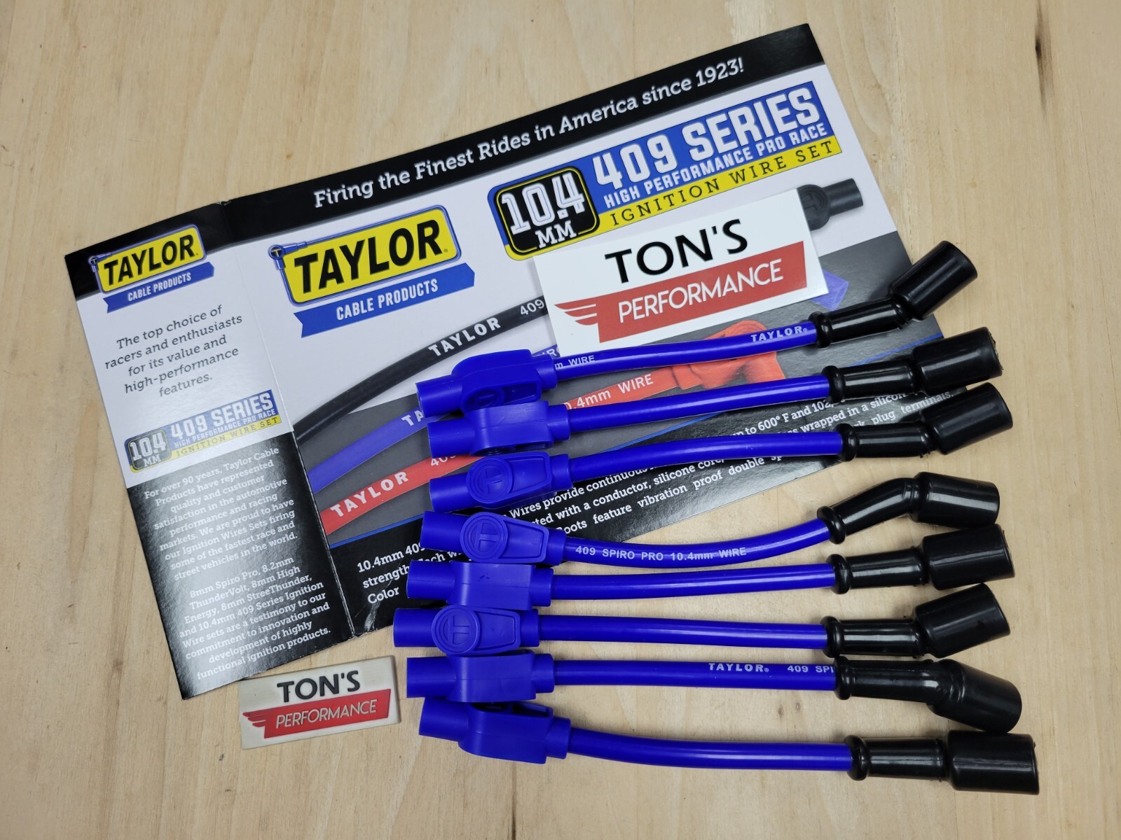 Taylor Spark Plug Wire Set 79603 409 Pro Race 10.4mm Blue 9.5″ for GM Chevy LS