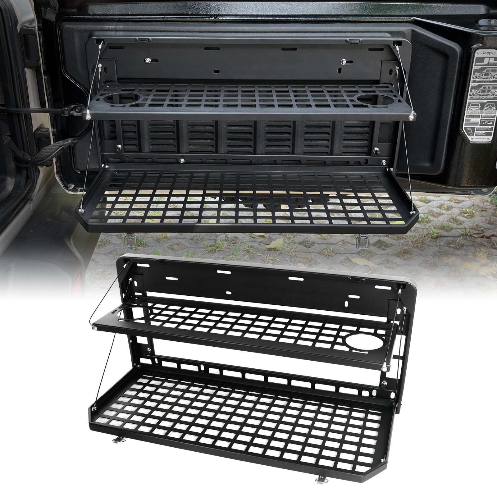 Car tailgate table with a foldable storage capacity of up to 1000 pounds
