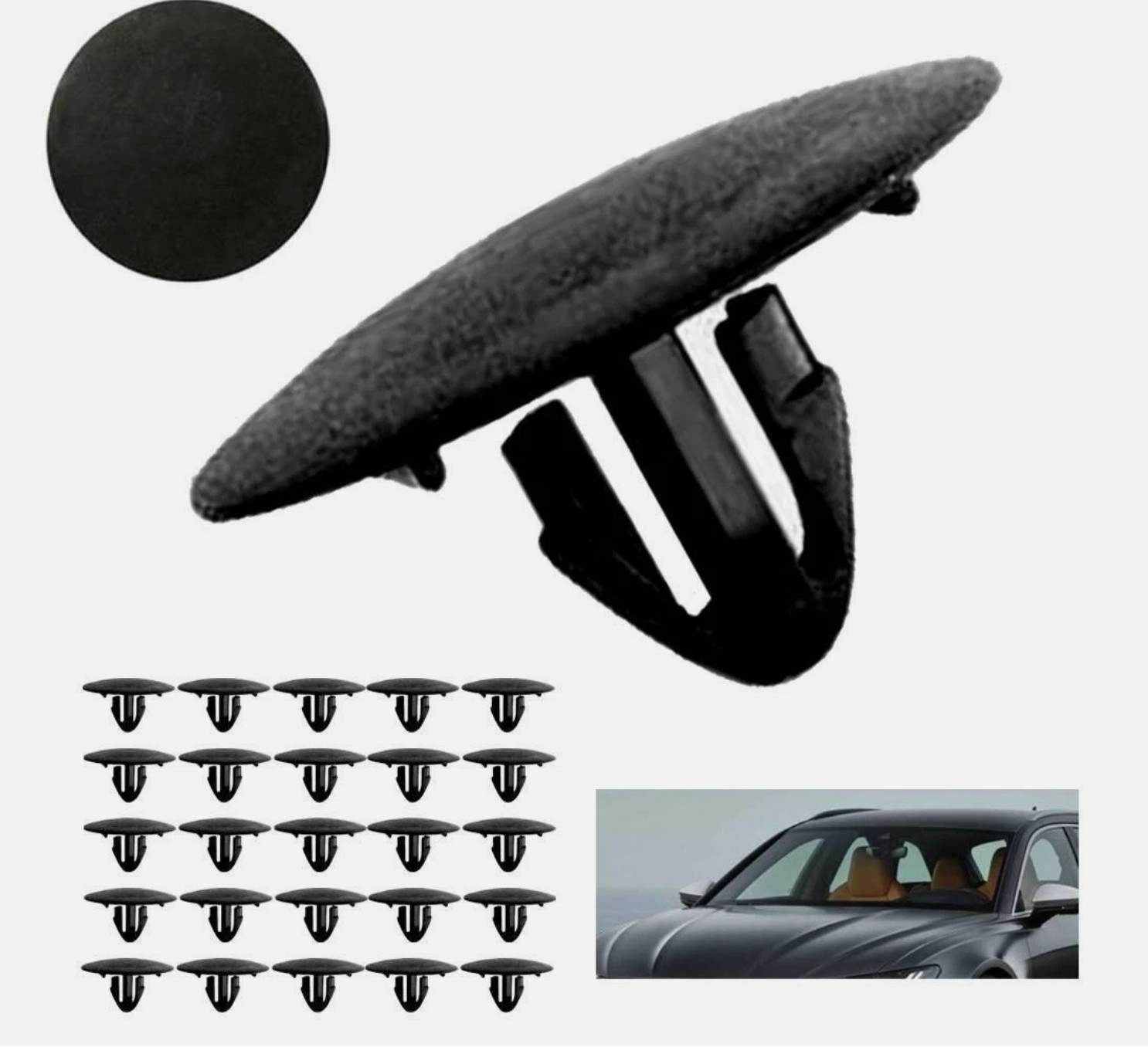 25 Pcs Car Hood Insulation Retainer Black Plastic Clips Fastener for Toyota 9046