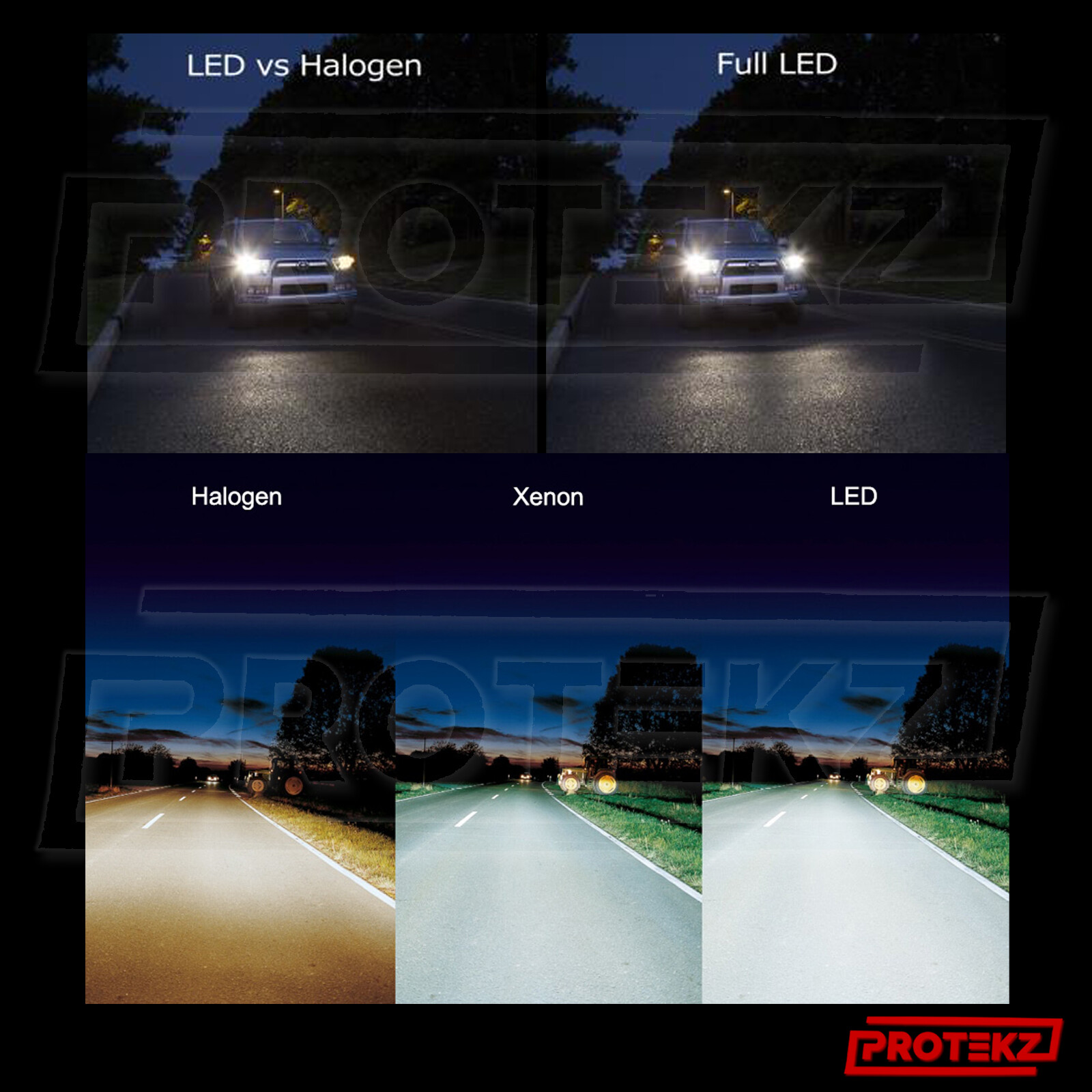Protekz H11 LED Headlight Bulbs CREE Warranty Cover 60Days Free Return CSP Chips
