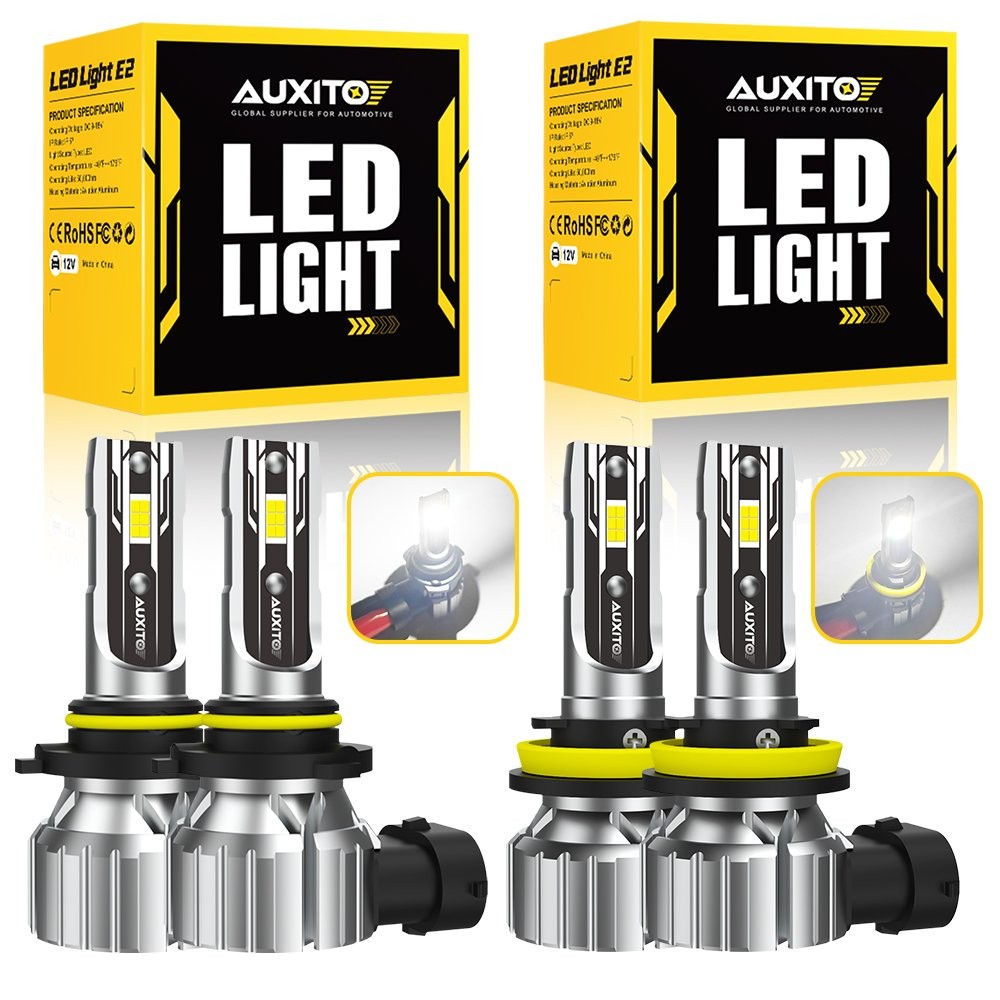 Auxito 9005 + H11 Combo LED Headlight 80000LM 120W High/Low Beam 6500K Bulbs Kit