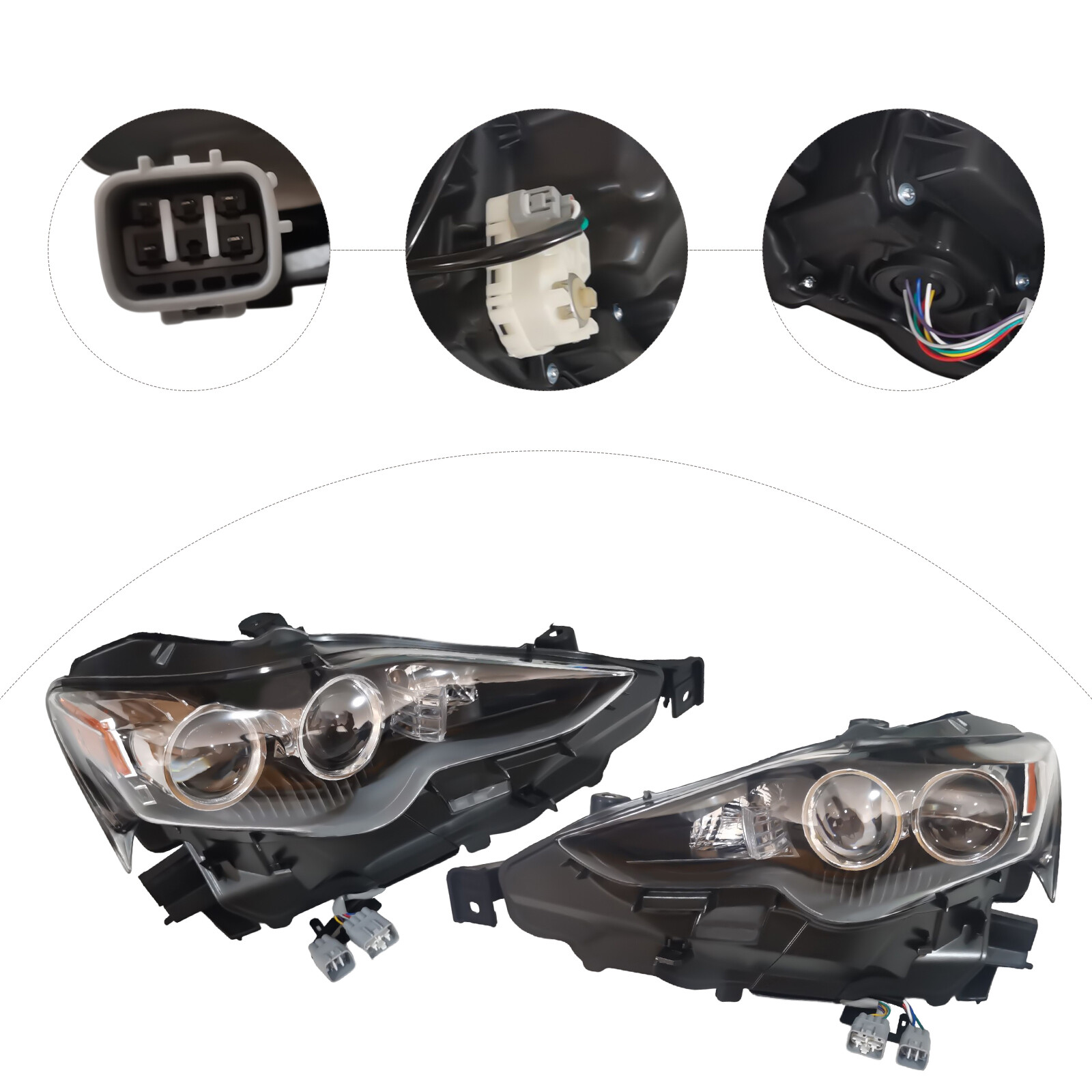 Pair Headlights Driver+passenger Side For Lexus Is250 Is350 2014-2016 Headlamps