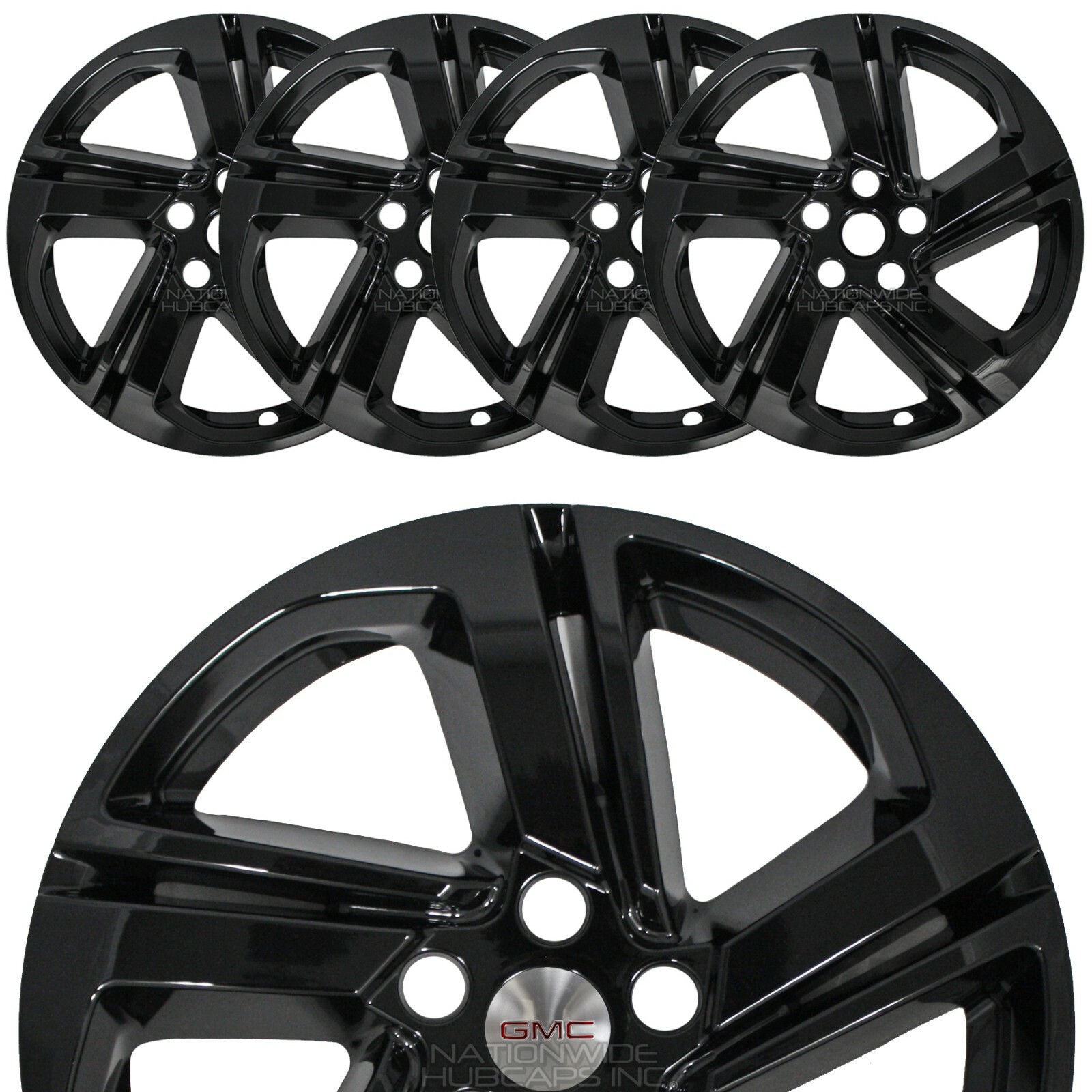 2018-19 GMC Terrain SLE SLT 18″ Black Wheel Skins Hub Caps Full Alloy Rim Covers