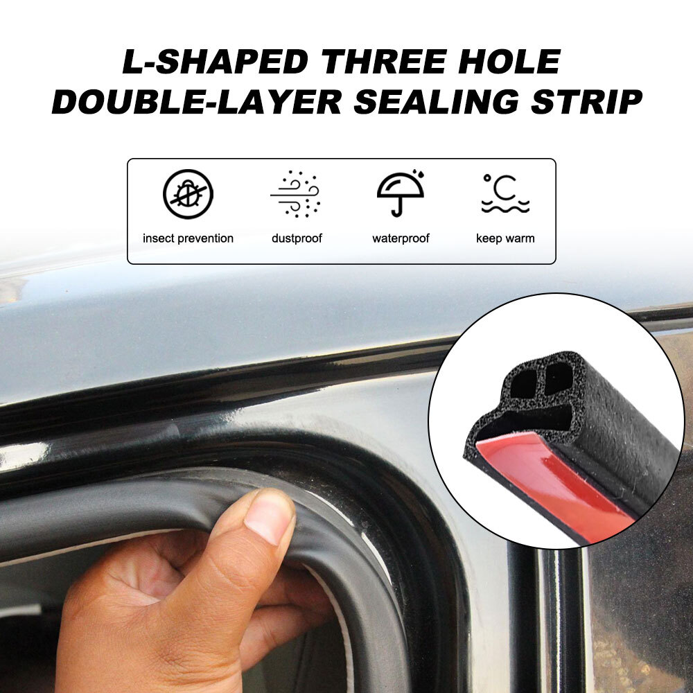 32FT Car L-Shaped Door Sealing Strip Weatherstrip Edge Molding Trim For Honda