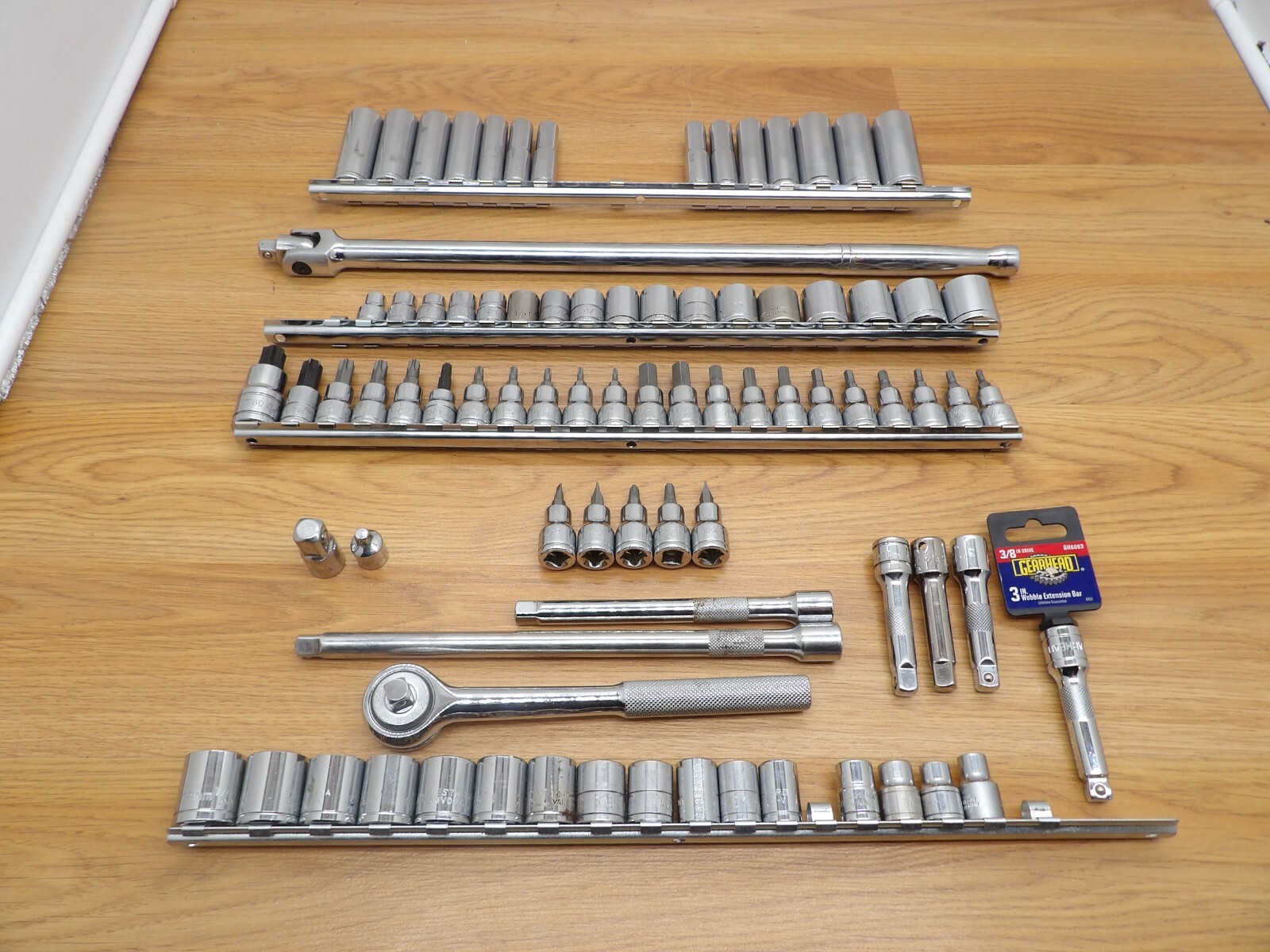 LOT OF METRIC & SAE SOCKETS 6&12 POINT 3/8 INCH DRIVE 88 PIECES- GREAT DEAL!