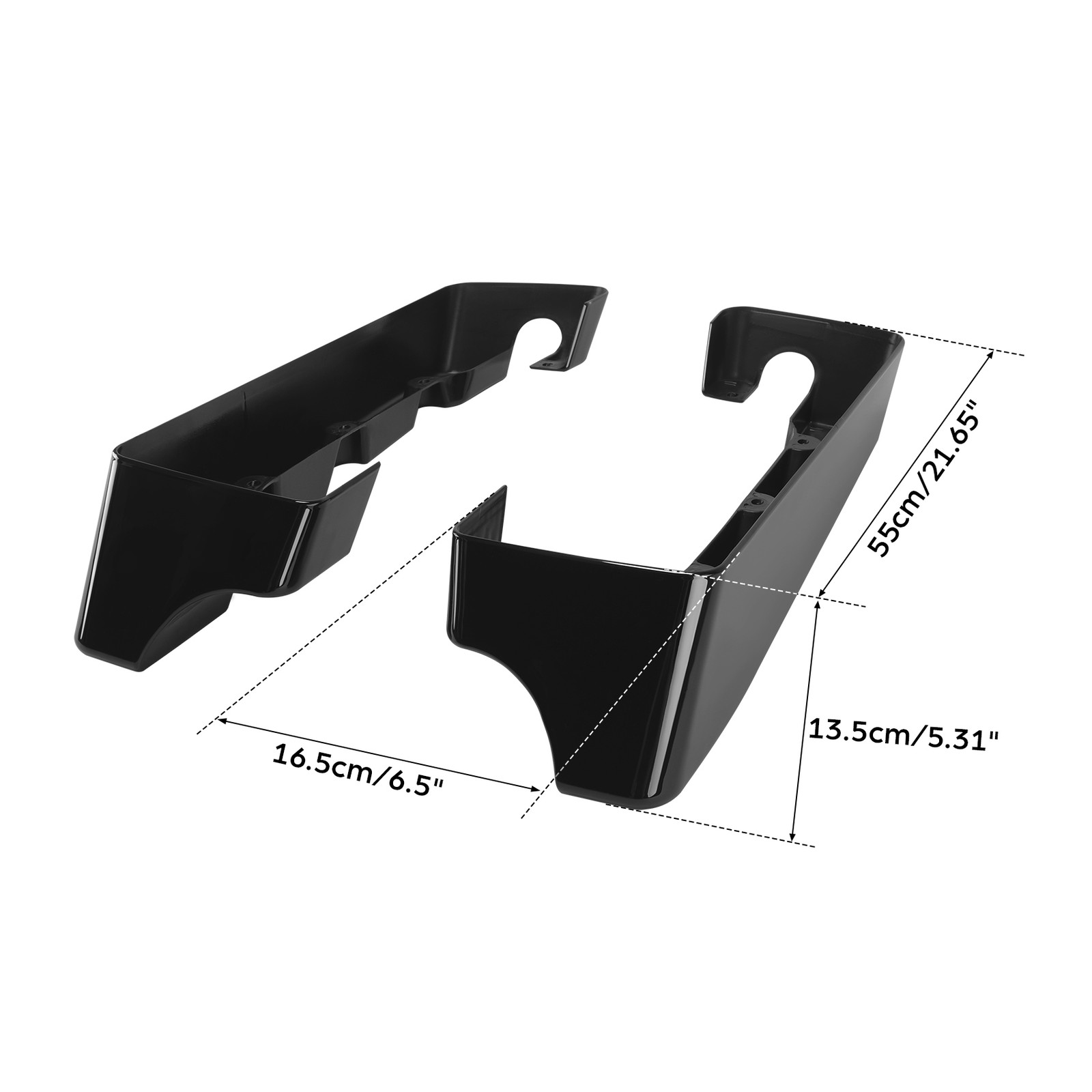 4″ Vivid Black Hard Stretched Saddle Bag Extension Fit For Harley Touring 94-13