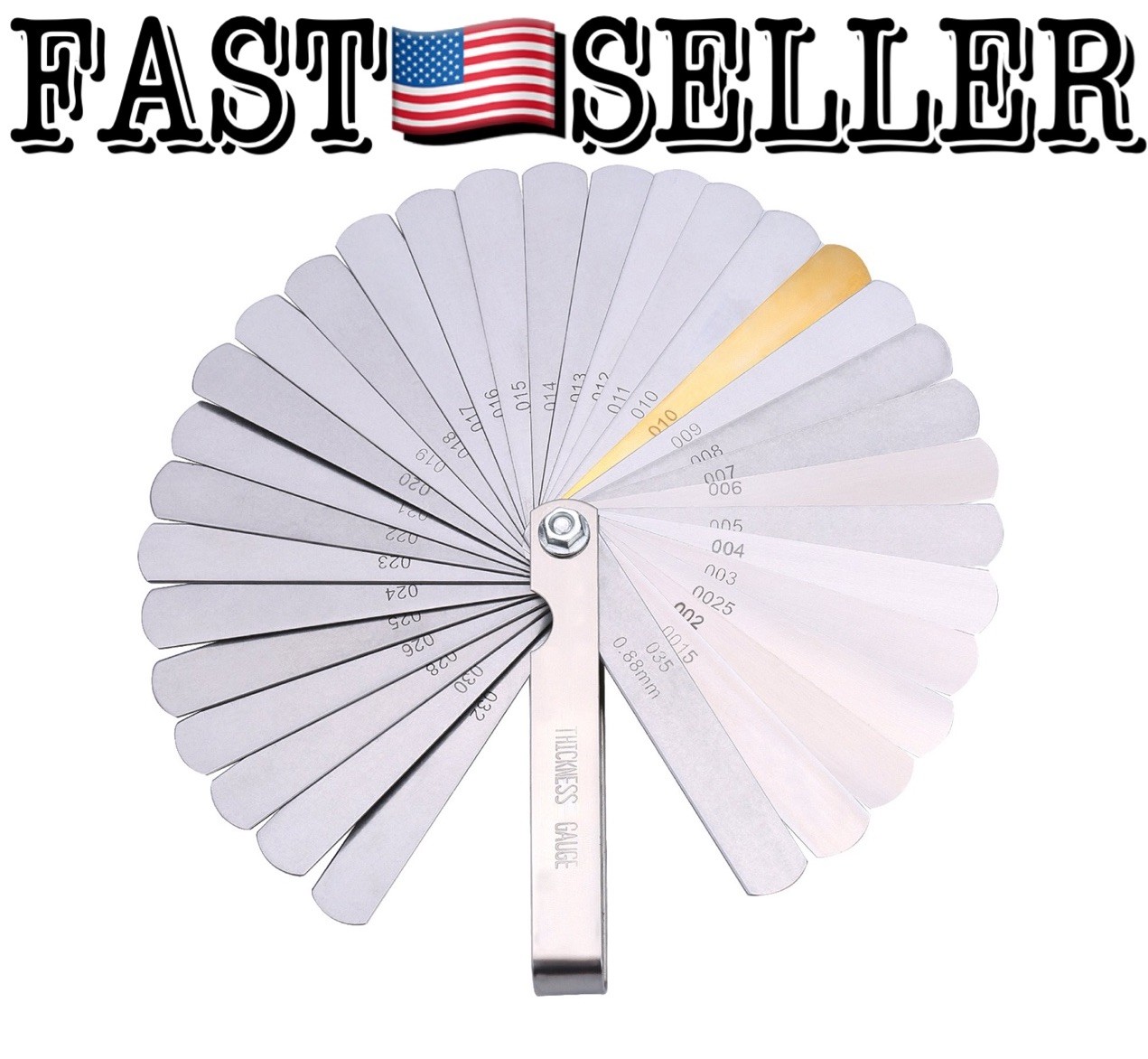 Feeler Gauge 32 Blades, Dual Metric & Imperial (0.04–0.88 mm / 0.0015–0.035 in)