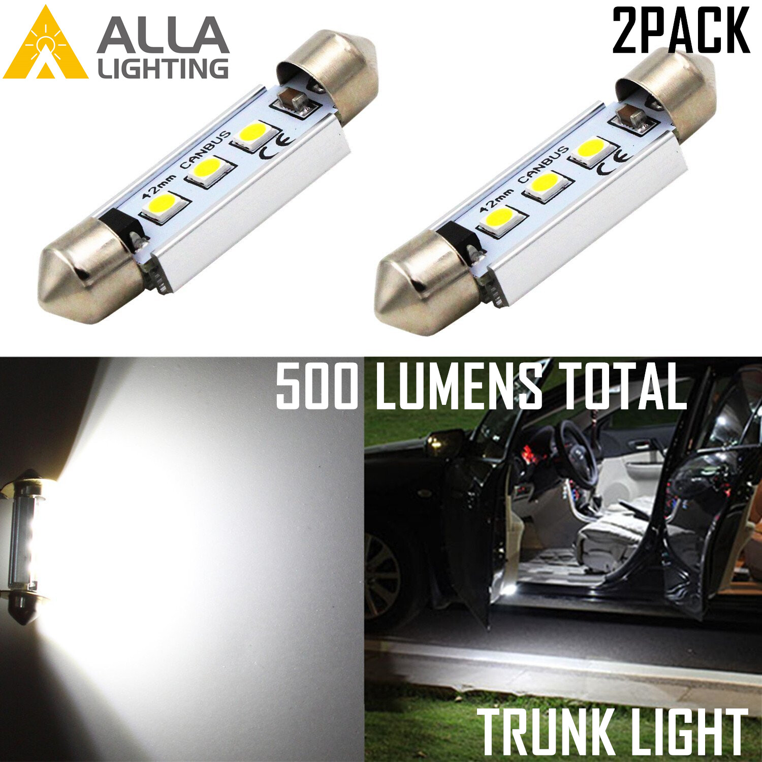 LED 6000K White Interior Overhead Rear Dome Light Bulbs For 2005-2013 Volvo VNL