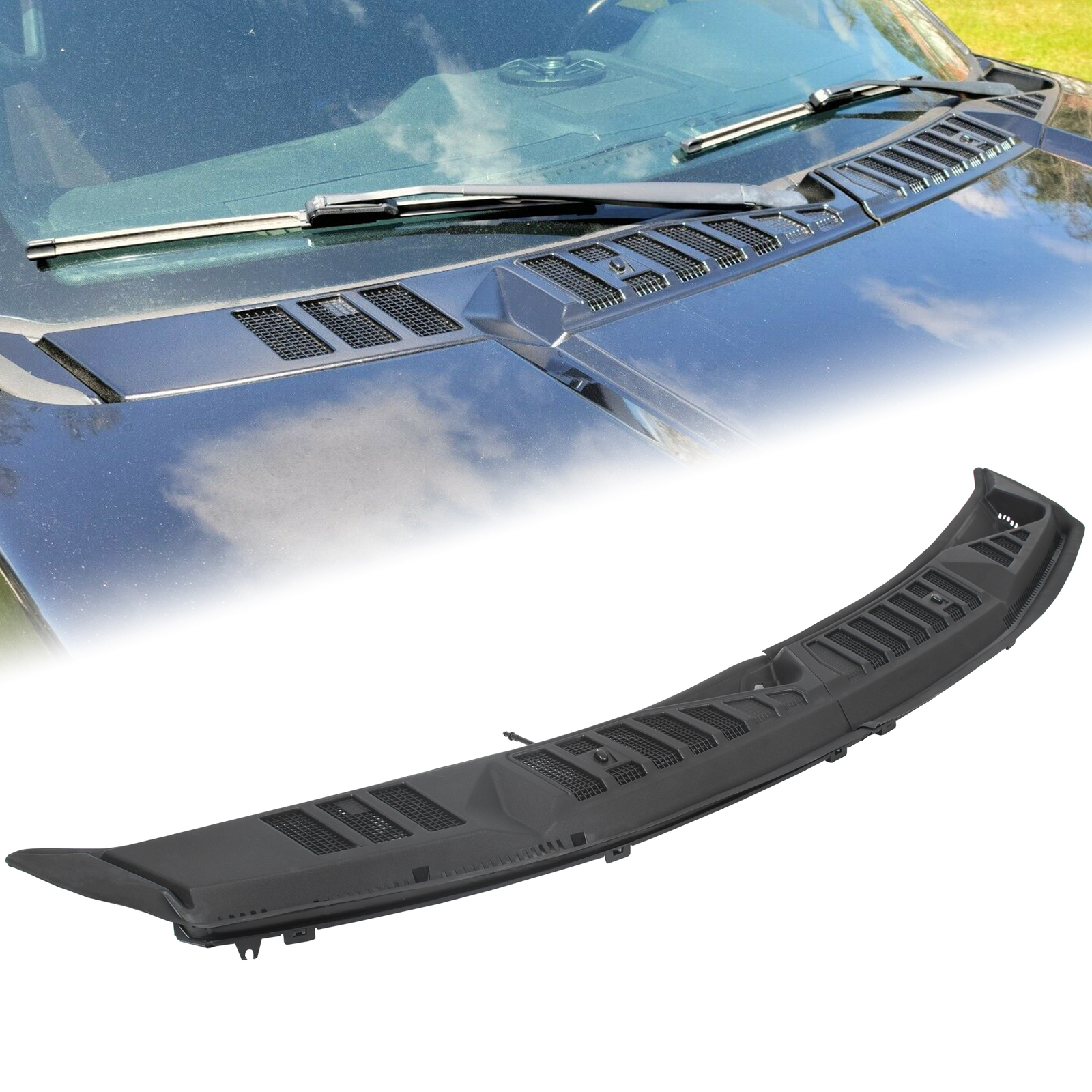 For 2015-2020 16 17 18 Ford F150 Windshield Wiper Cowl Grille Insert Panels Pair