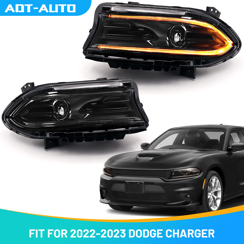 NEW Full Halogen Bulbs LED DRL Projector Headlight For Dodge Charger 2022+