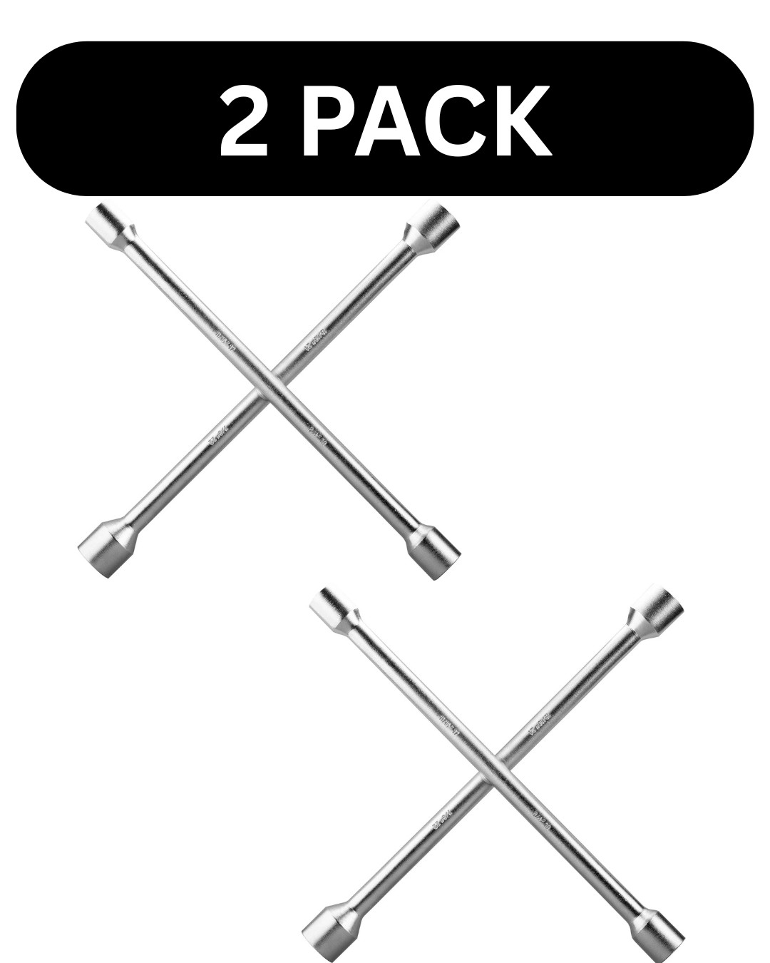 CARTMAN 14 Inch Universal Heavy Duty Lug Wrench 2 pack 4 Way Tire Iron Wrench