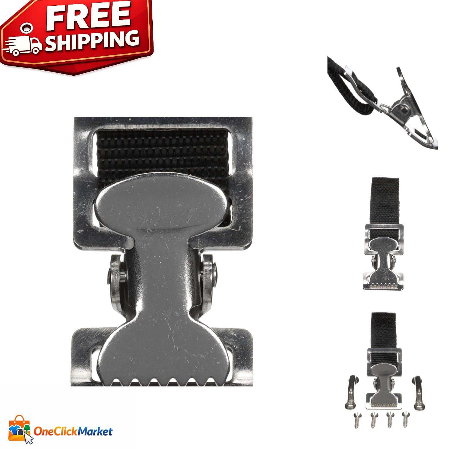 Complete Fuel Tank Strap Set with Carbon Steel Snap & Footman Loops – 48 Inch