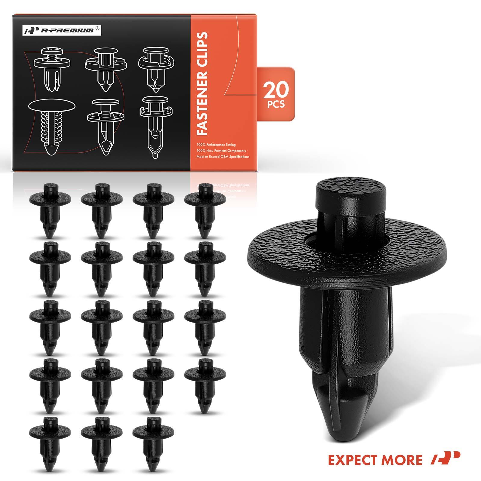 A-Premium 20Pcs 6.3mm Nylon Door Trim Retainer Clip Push-Type for Toyota Corolla