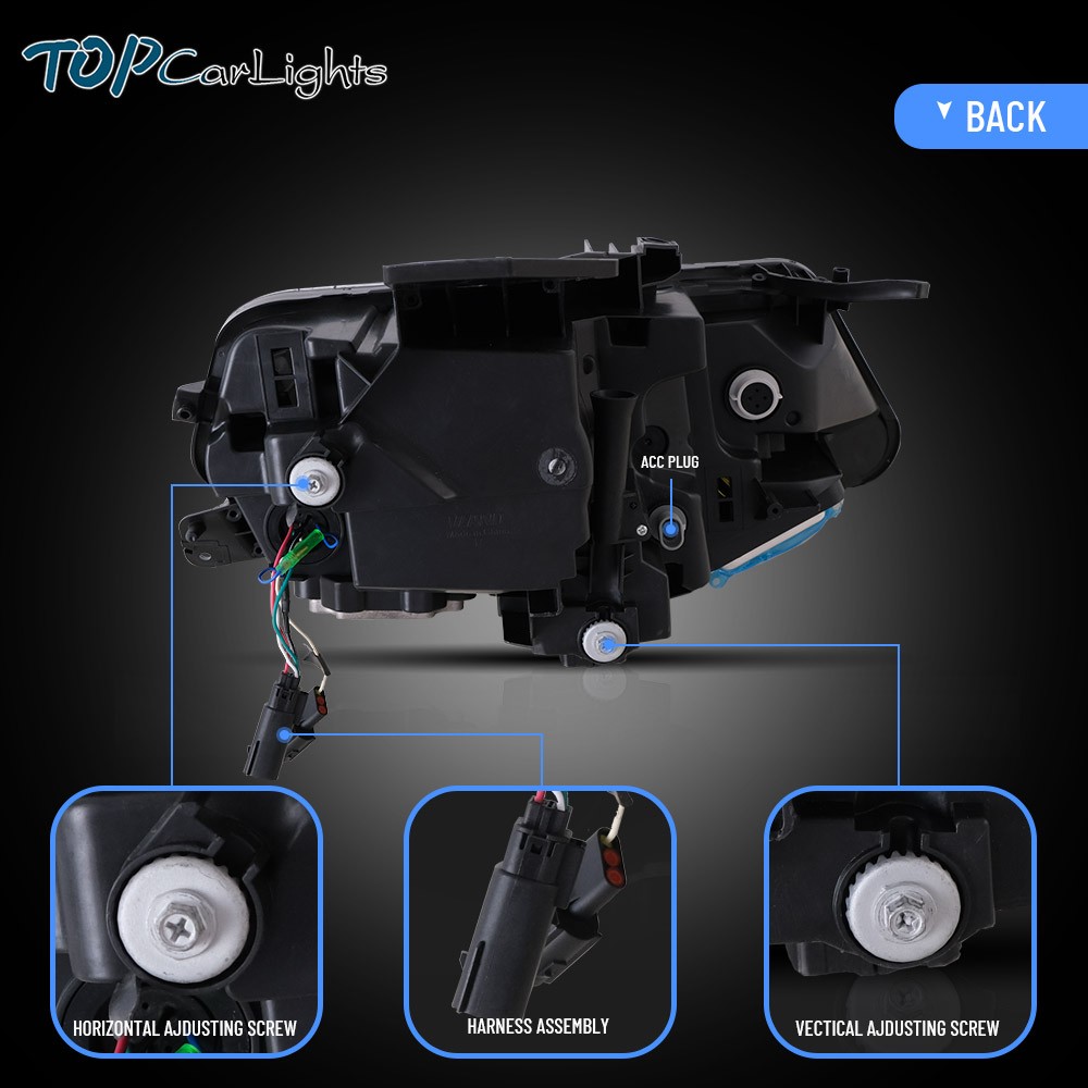 VLAND Full LED Headlights For 2016-2018 Chevrolet Camaro 19-23 ZL1 w/Sequential