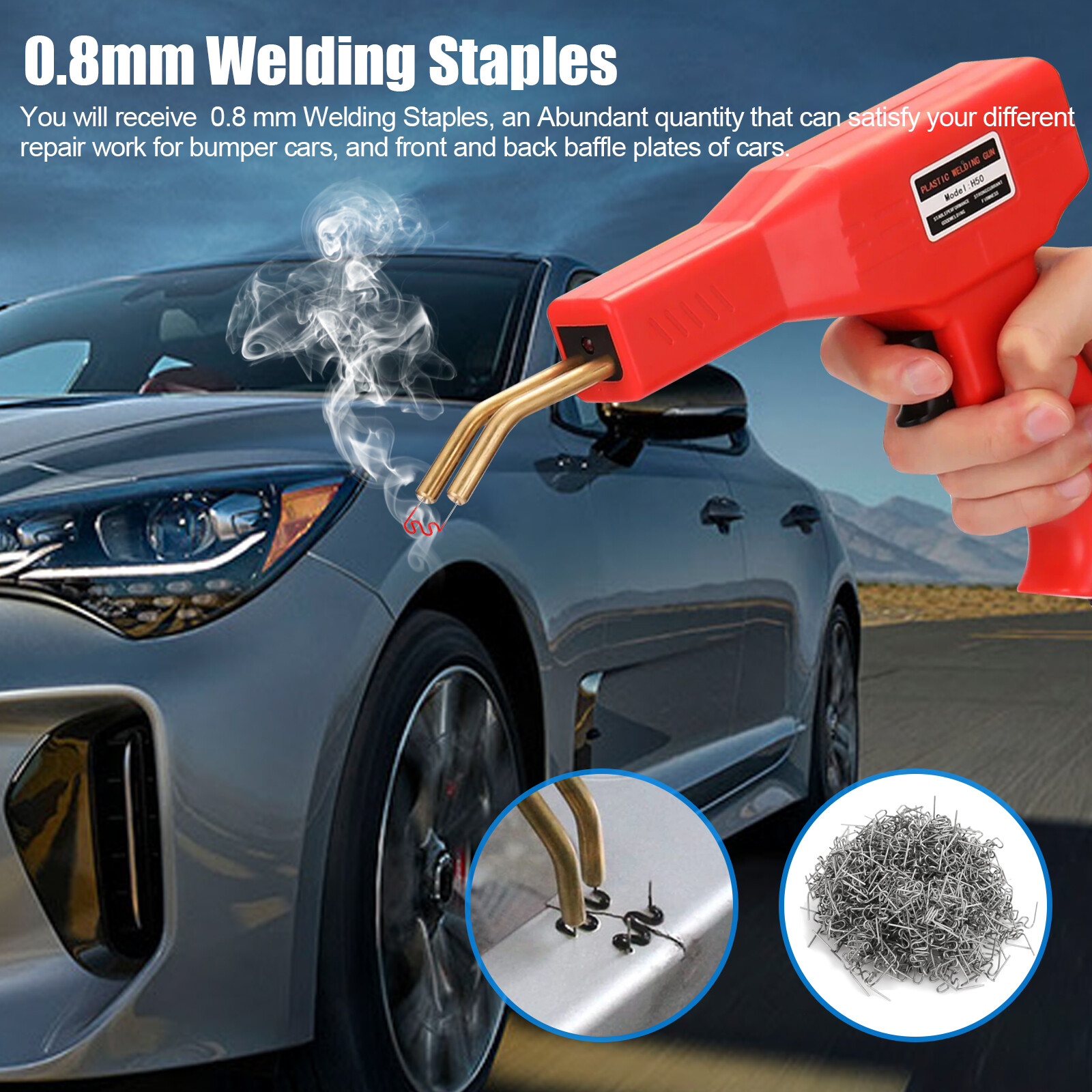 500X Hot Staple Plastic Welding for Car Bumper Fender Welder Stapler Repair Kit
