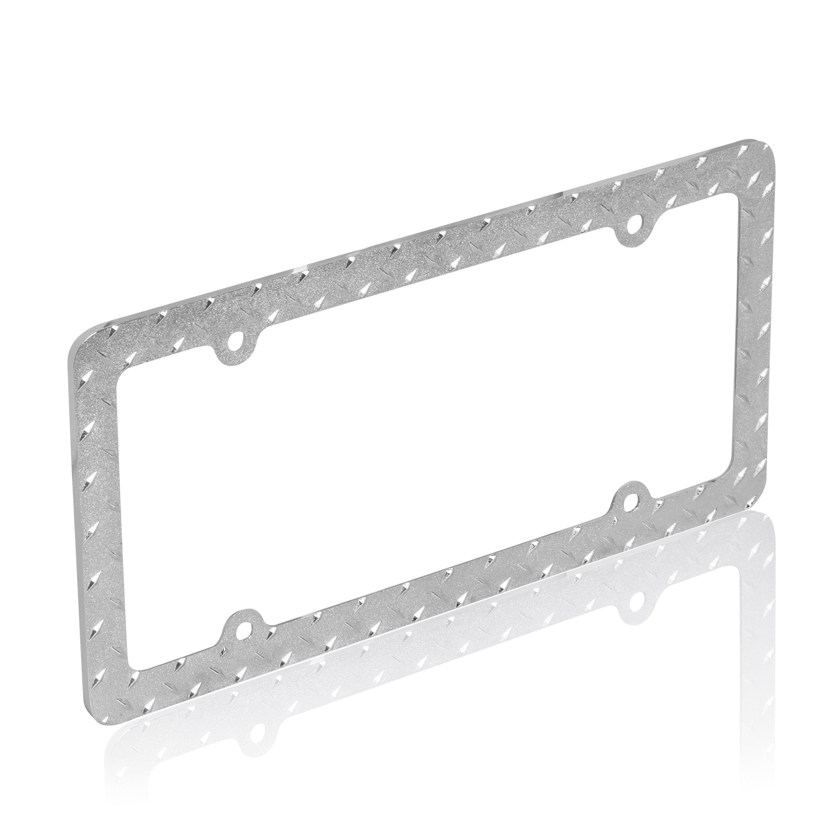 Heavy Duty Rust-Proof Chrome Stainless-Steel Metal Diamond License Plate Frame