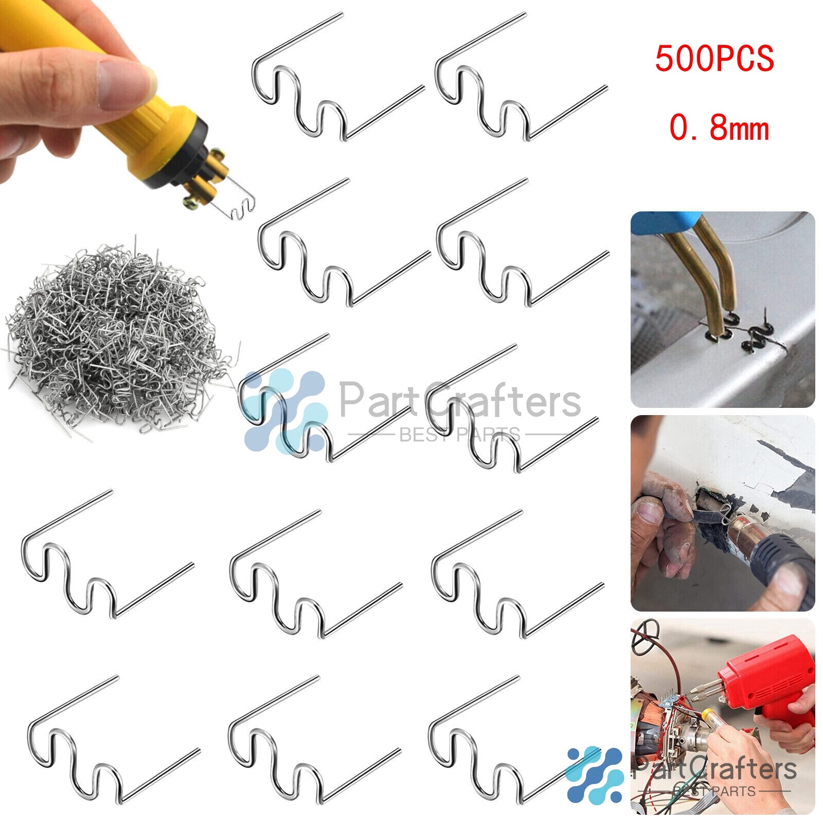 500PCS Hot Stapler Staples Repair Kit For Plastic Welder Gun Car Bumper Fender