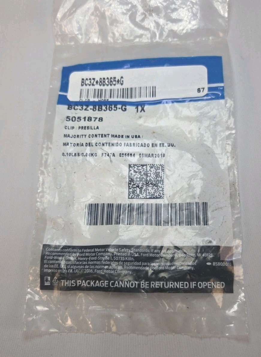 Genuine Ford Radiator Coolant Hose C-Clip BC3Z8B365G