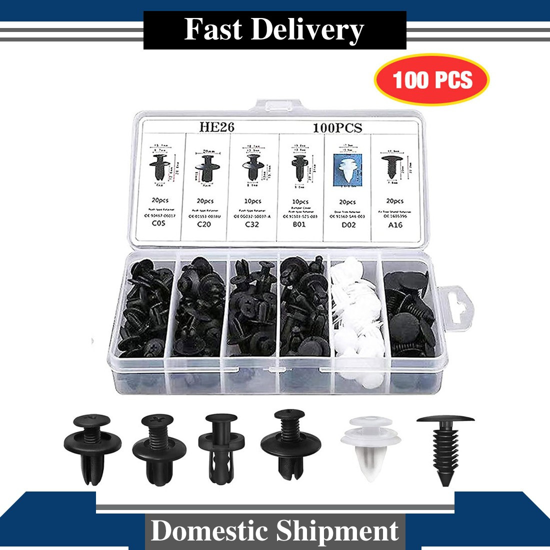 100x For RAM Dodge Fixing Fastener Kit Bumper Fender Liner Push Retainer Clips