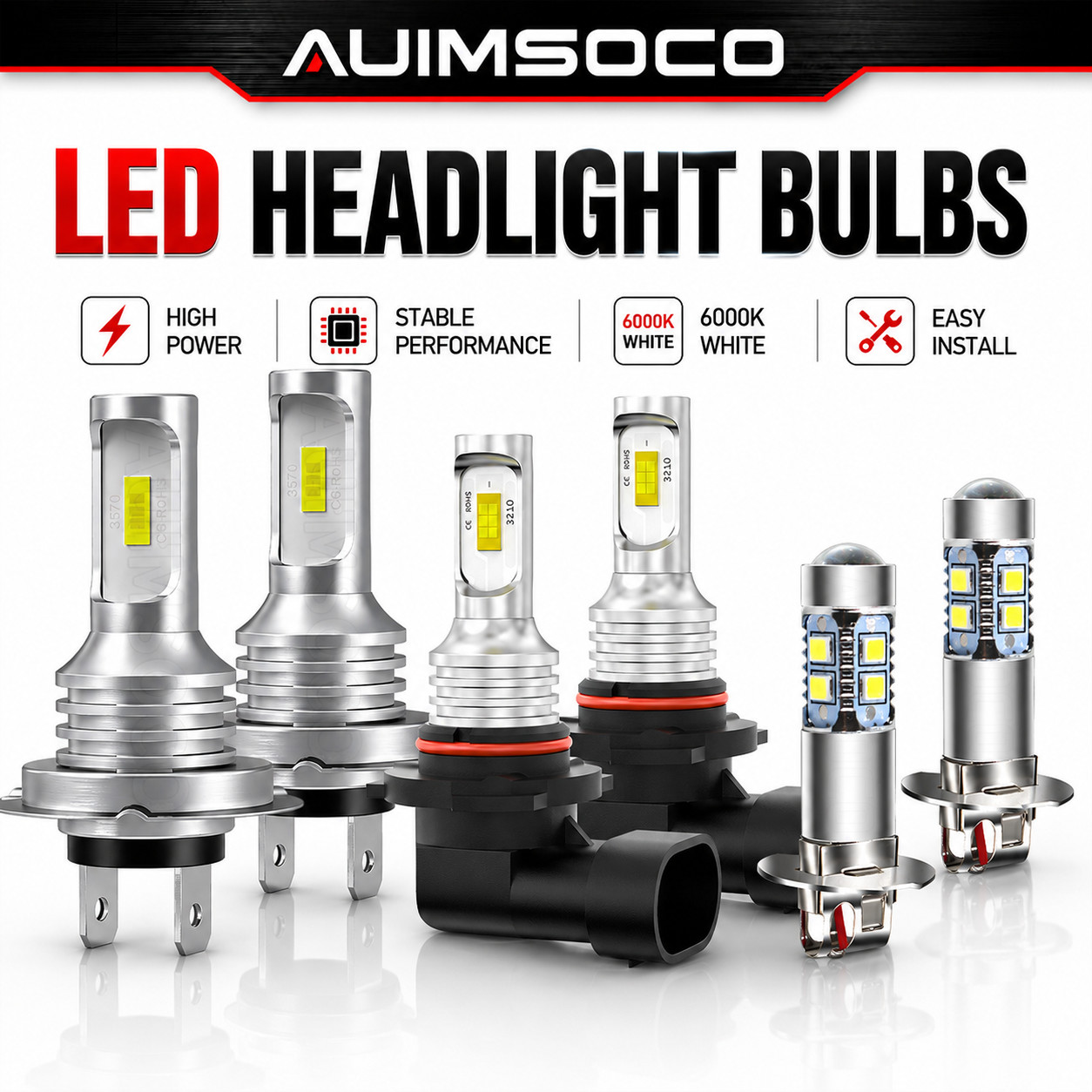 For Chevy Astra 2003 2004 2005 6x LED Headlight High Low + Fog Light Bulbs Kit