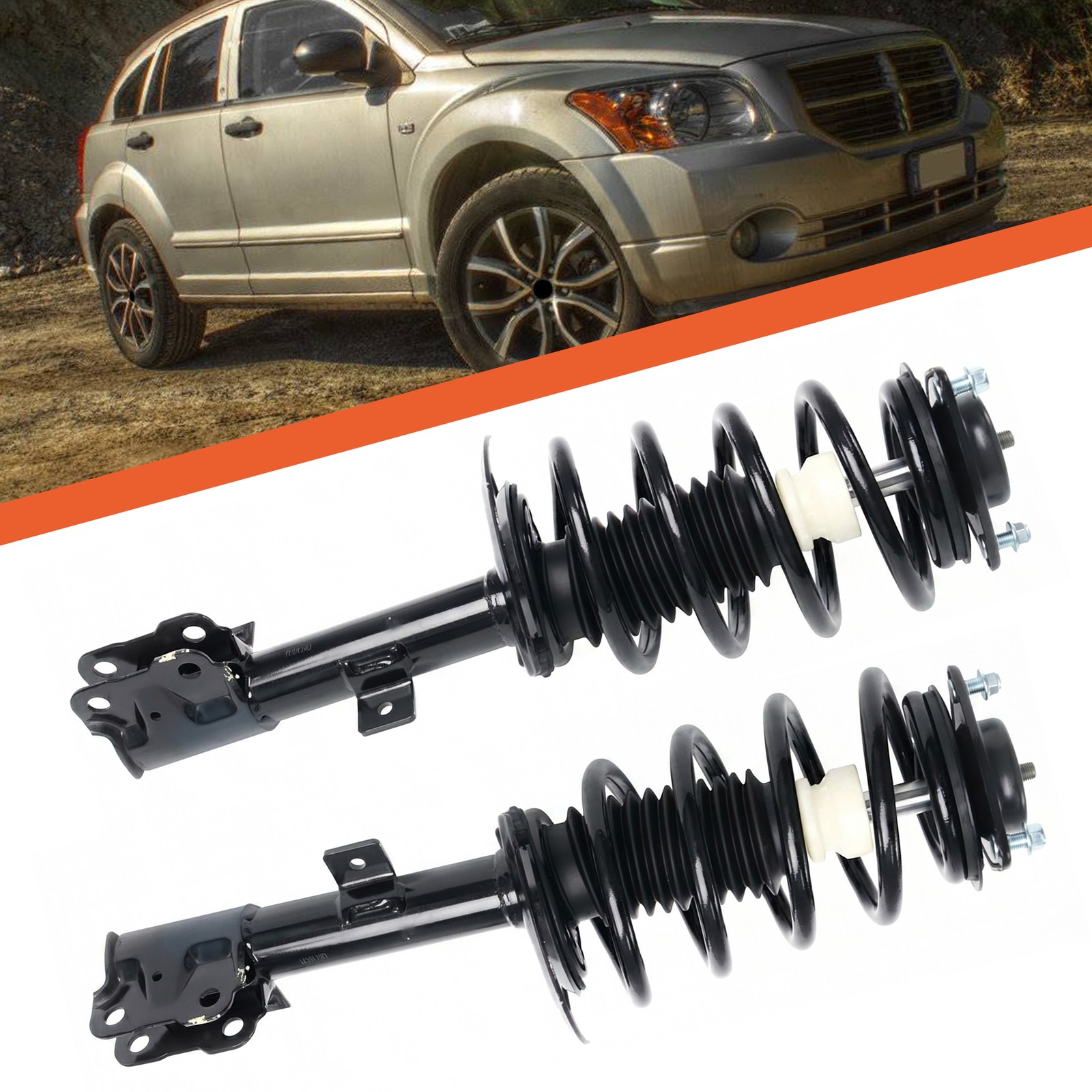 2 Front Struts with Coil Springs for 2007 2008 2009 2010 2011-2012 Dodge Caliber