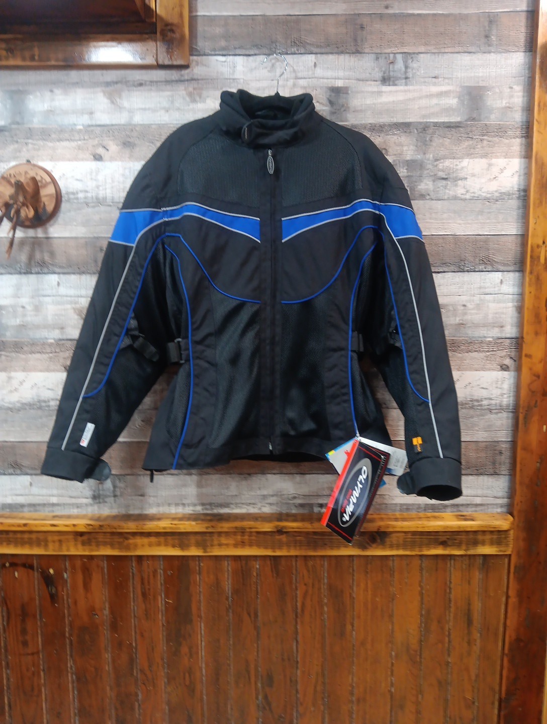 Olympia Womens Airglide 2 Jacket,CE Approved ProtectorEN1621-1,Sz XL,Blk&blu,NWT