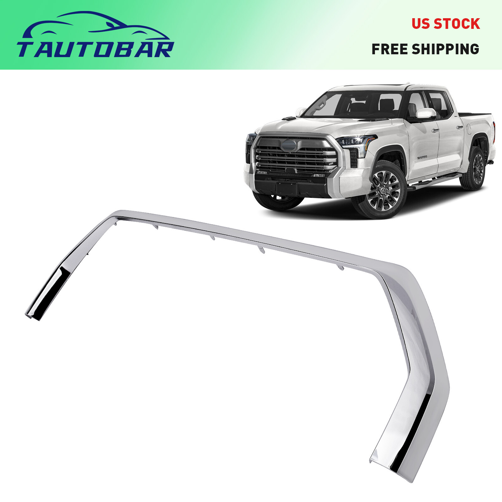 New Front Bumper Grille Trim Molding Surround Fit For Toyota Tundra 2022-2023