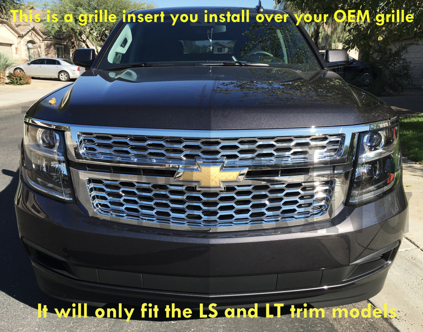 2015-2020 Chevy Tahoe Suburban chrome mesh grille insert grill overlay LS LT