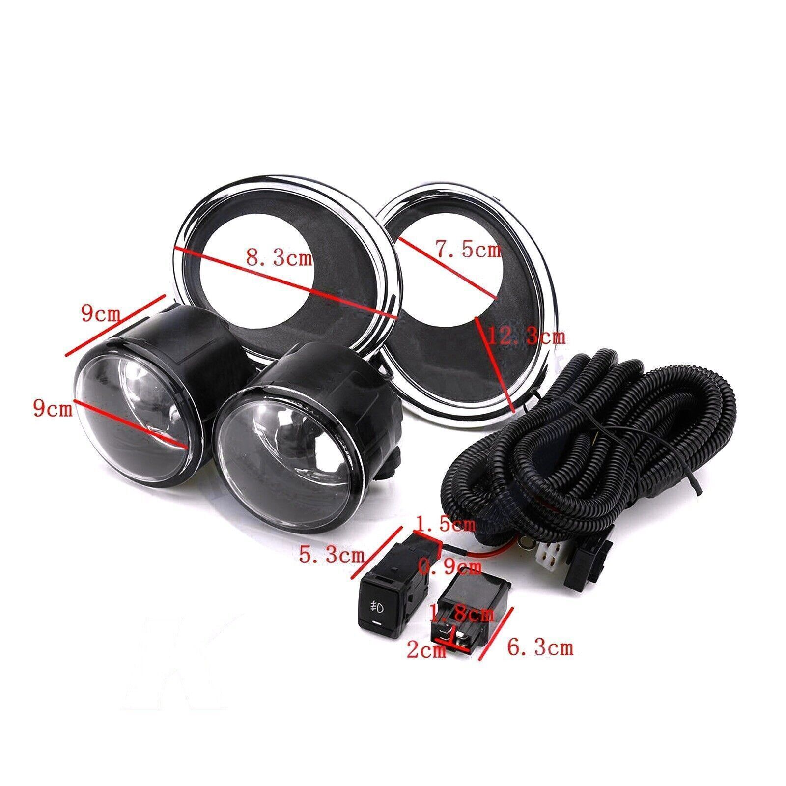 For Nissan Rogue Sport 2017-2019 Fog Lights Lamp Bulb+Switch+Harness+Cover Set