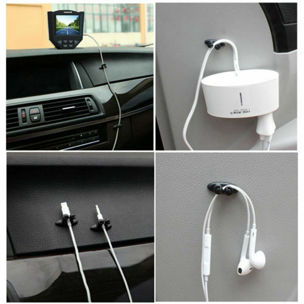 8PCS Phone Wire Cord Clip Cable Holder Tie Fixer Organizer Drop Adhesive Clamp