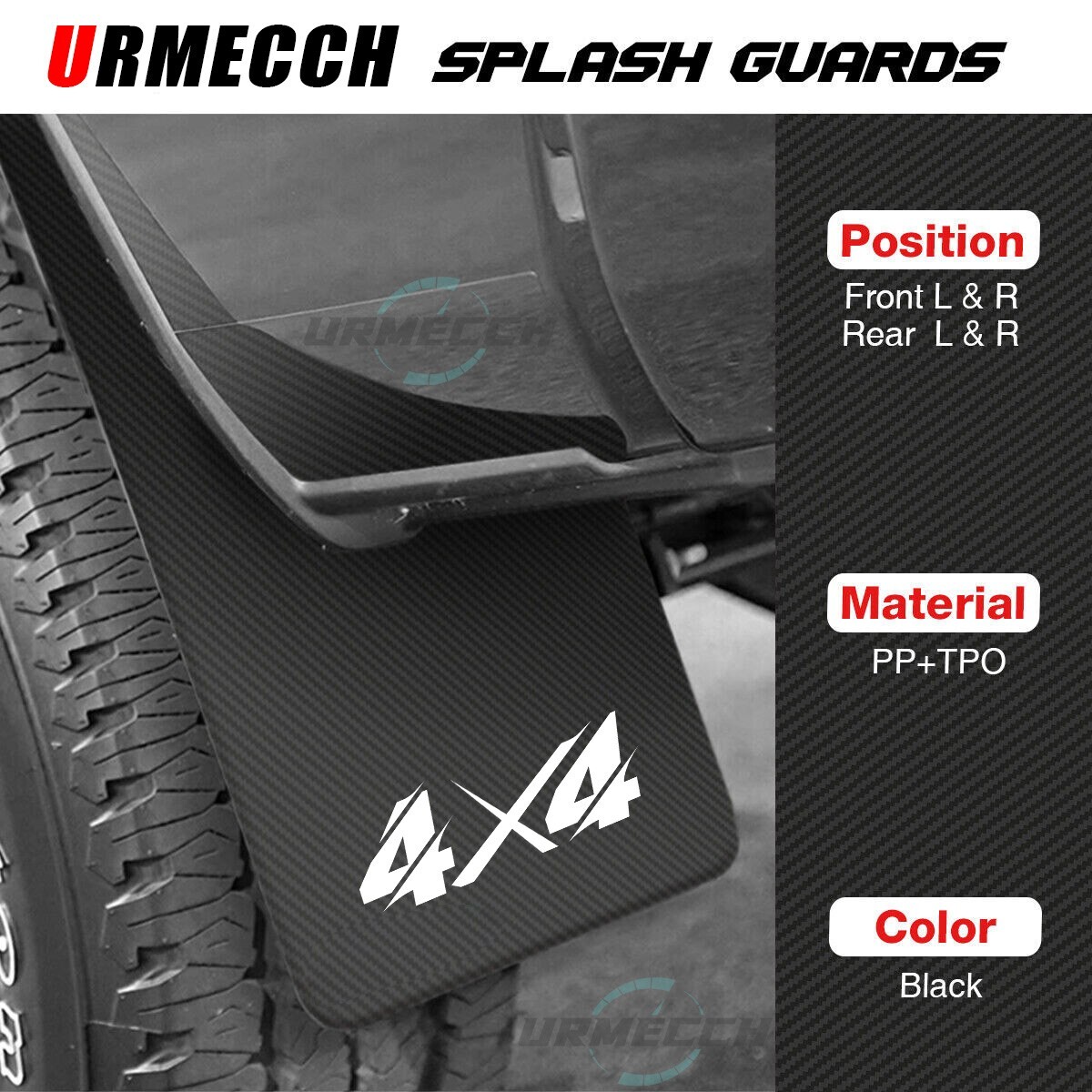 For Toyota Tacoma 4×4 Sports Rally Splash Guards Mud Flaps Mudflaps Carbon Fiber