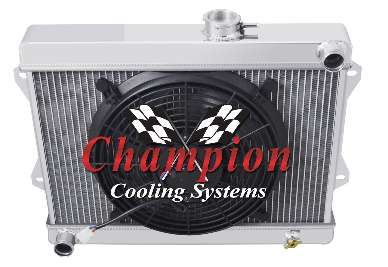 ER Champion 3 Row All Aluminum Radiator W/ 12″ Fan for 1972 – 1975 Jensen Healey