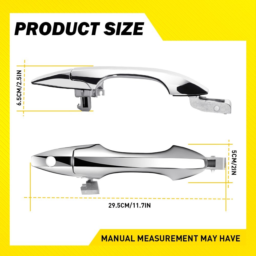 Exterior Door Handle Chrome ABS Front Rear Left Right for 07-13 Acura MDX 1~10X