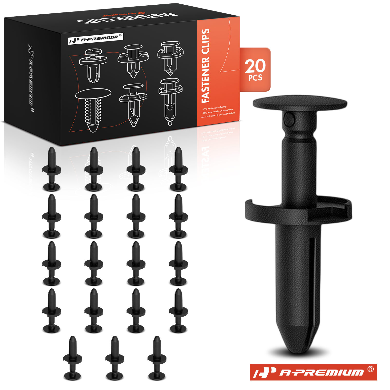 A-Premium 20Pcs 7.93 mm Fasteners Fascia Push Type Retainer for Chrysler Dodge