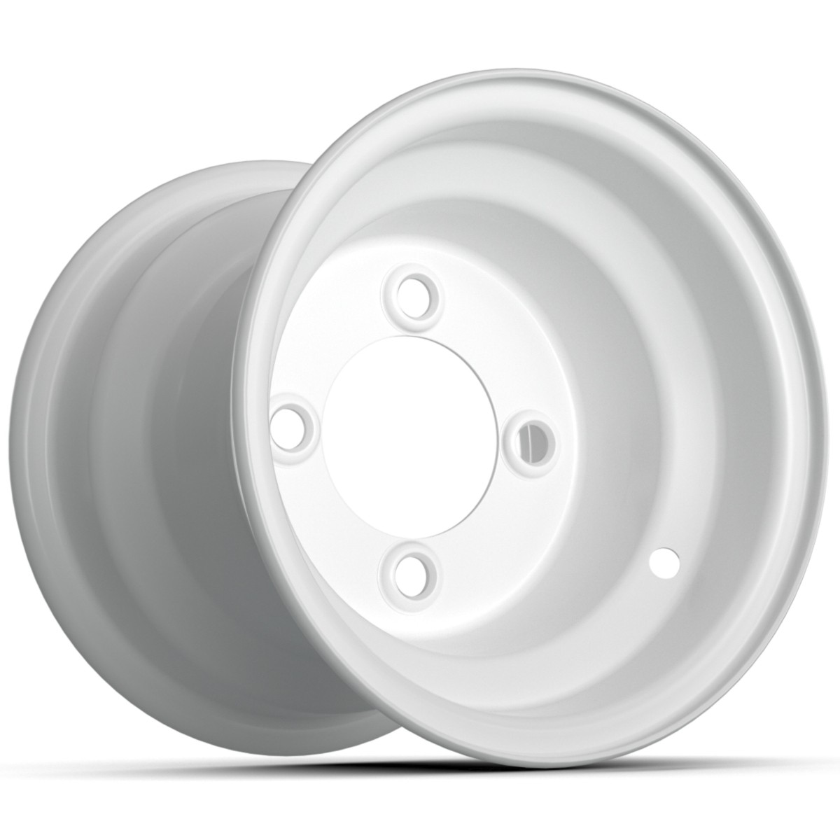 GTW White Steel Golf Cart Wheel | 8×7 | Centered | 4×101.6mm Bolt Pattern