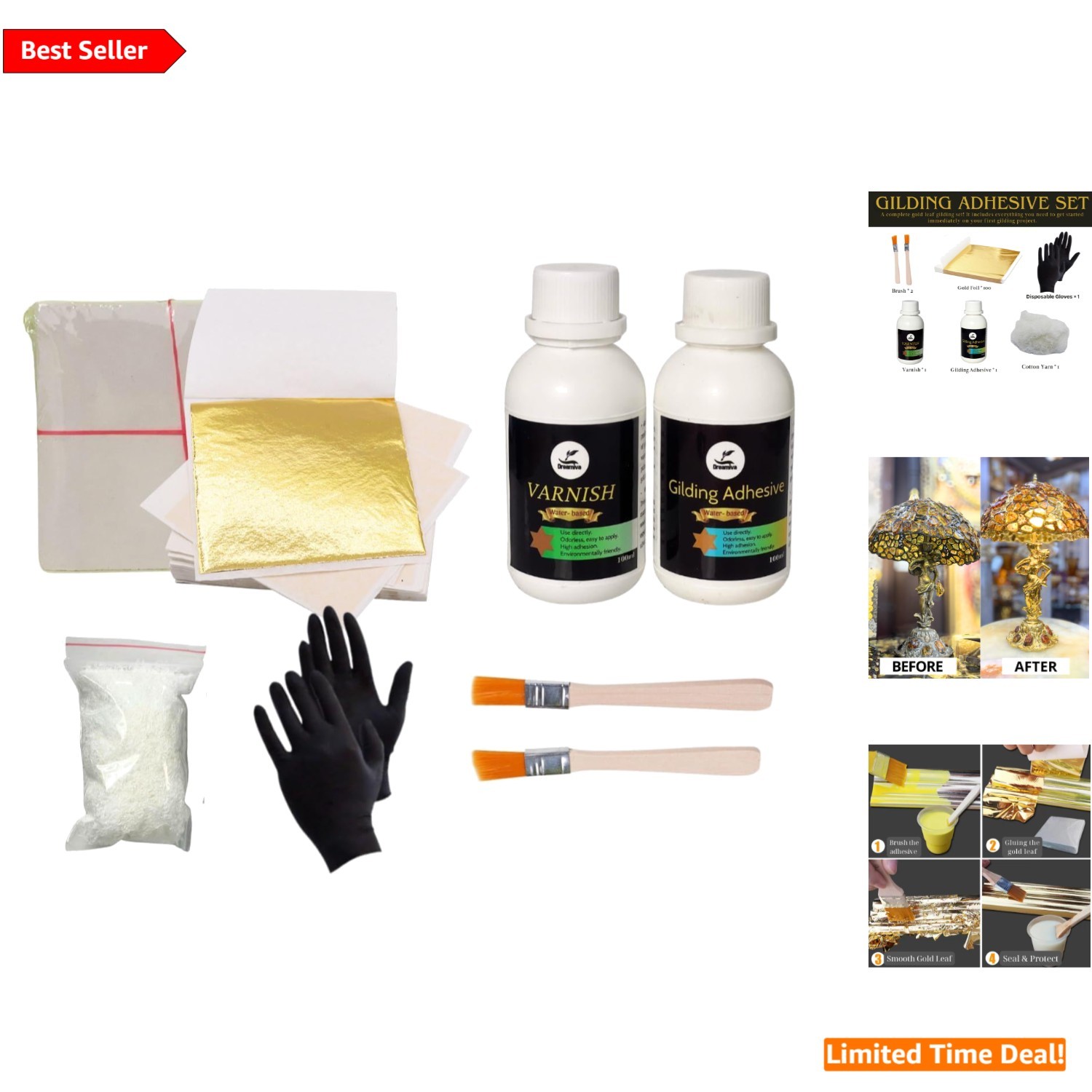 100ml Gold Leaf Adhesive & Protective Varnish – Ideal for Art and Restoration
