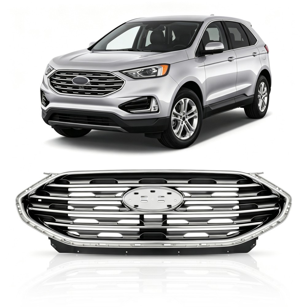 Front Bumper Upper Grille Chrome For 2019 2020 2021 2022 Ford Edge KT4B-8200-AK