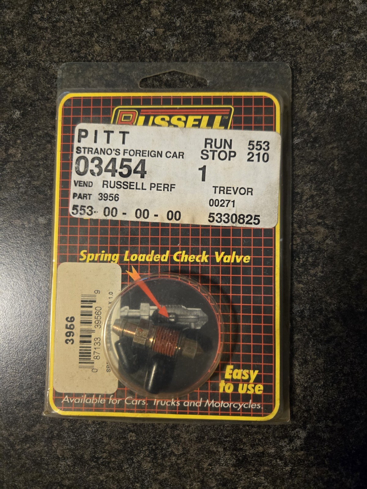 Russell Performance Parts 10 mm X 1.0 Speed Bleeder Spring Loaded Check Valve